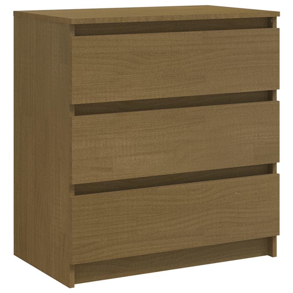 Nattbord Sengbord Honningbrun 60x36x64 cm heltre furu
