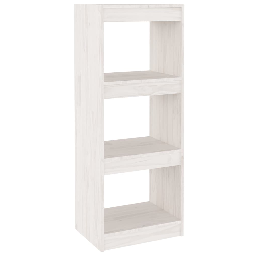 Bokhylle Hvit Romdeler 40x30x103,5 cm heltre furu