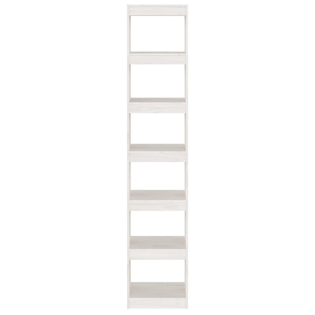 Bokhylle Hvit Romdeler 40x30x199 cm heltre furu