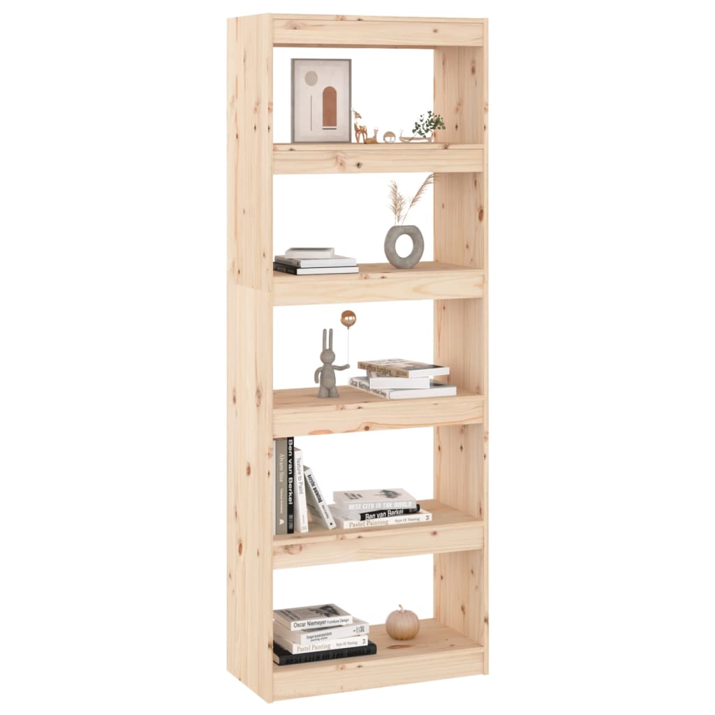 Bokhylle Tre Romdeler 60x35x167 cm heltre furu