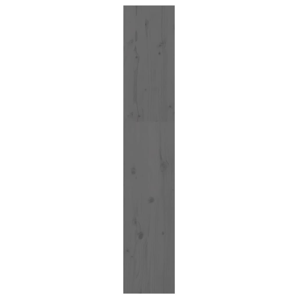 Bokhylle Grå Romdeler 60x30x167,5 cm heltre furu