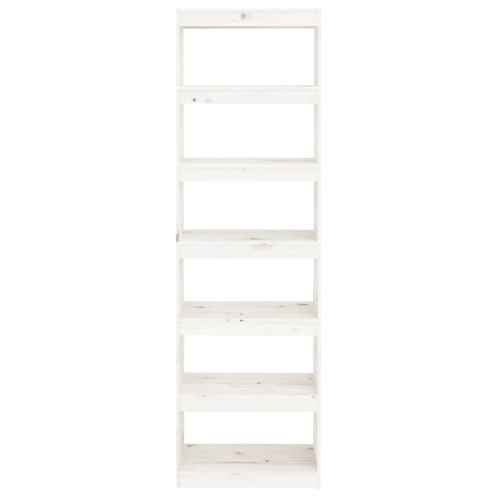 Bokhylle Hvit Romdeler 60x30x199,5 cm heltre furu