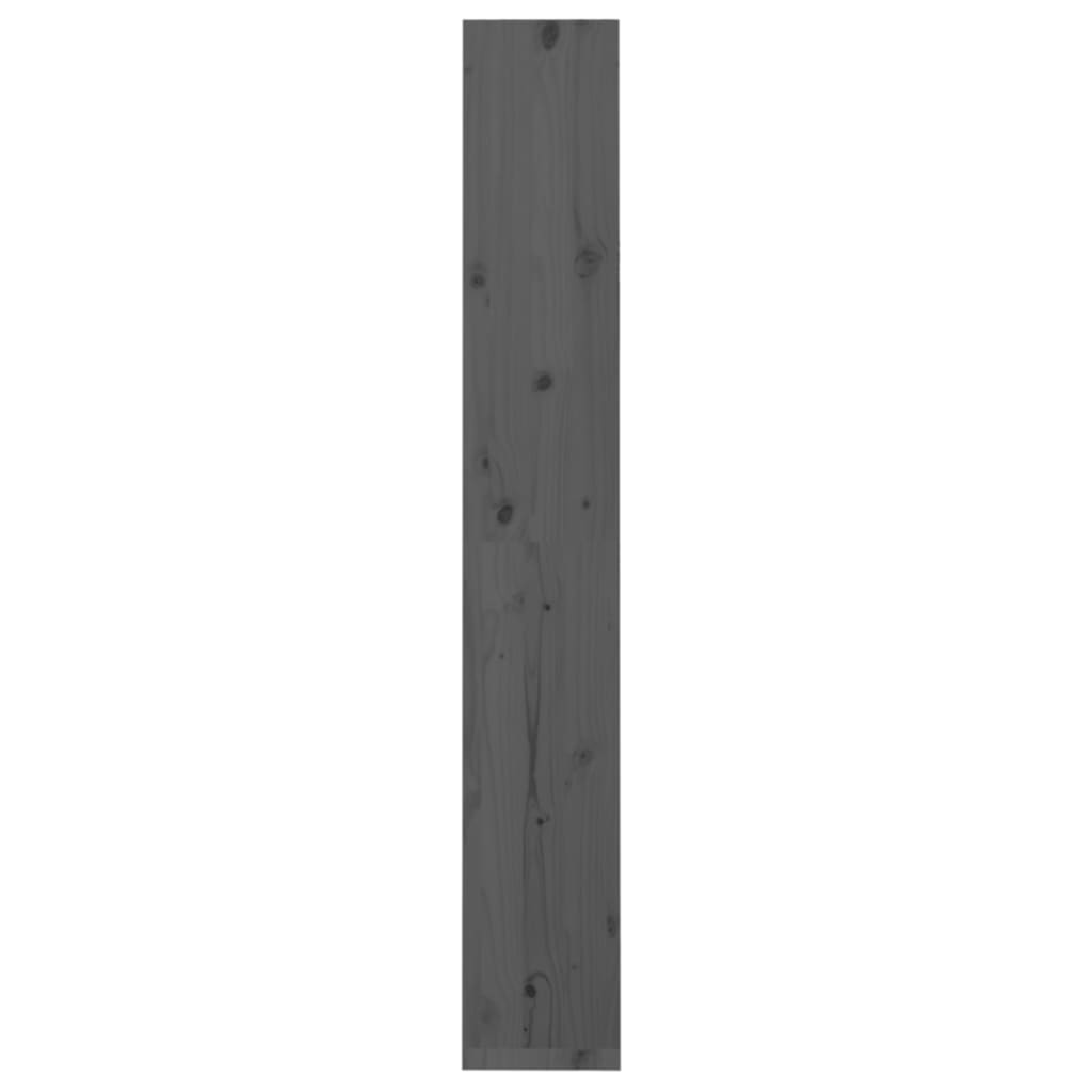 Bokhylle Grå Romdeler 60x30x199,5 cm heltre furu