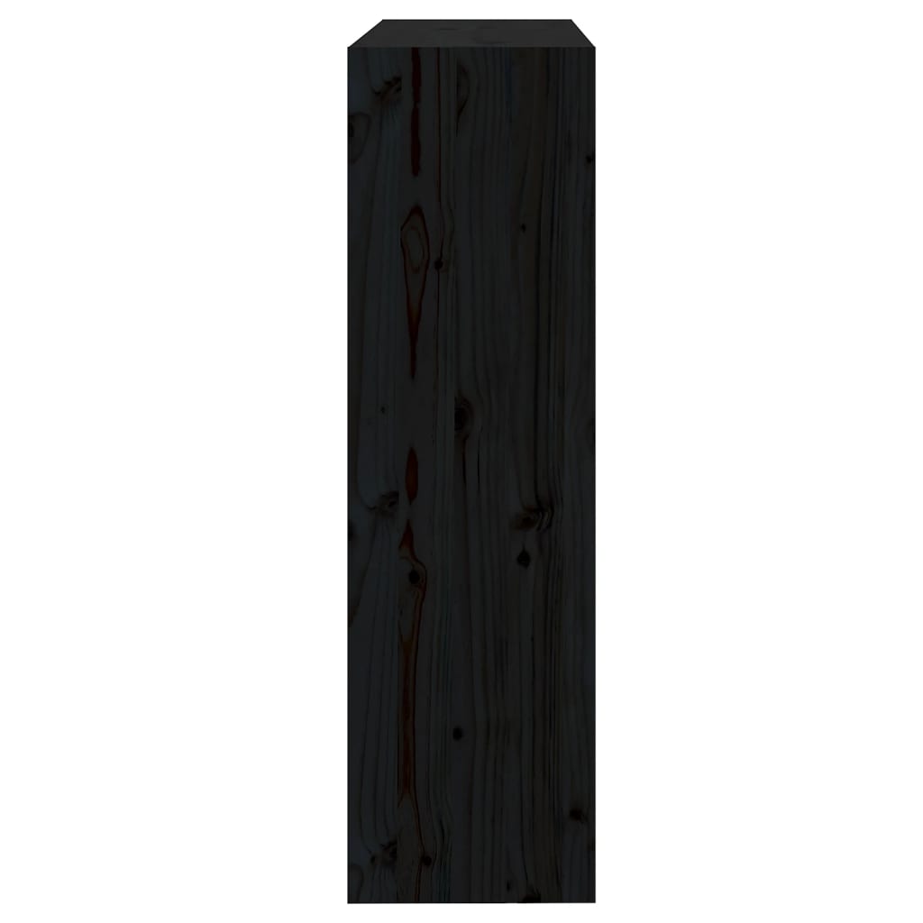 Bokhylle Svart Romdeler 80x30x103,5 cm heltre furu