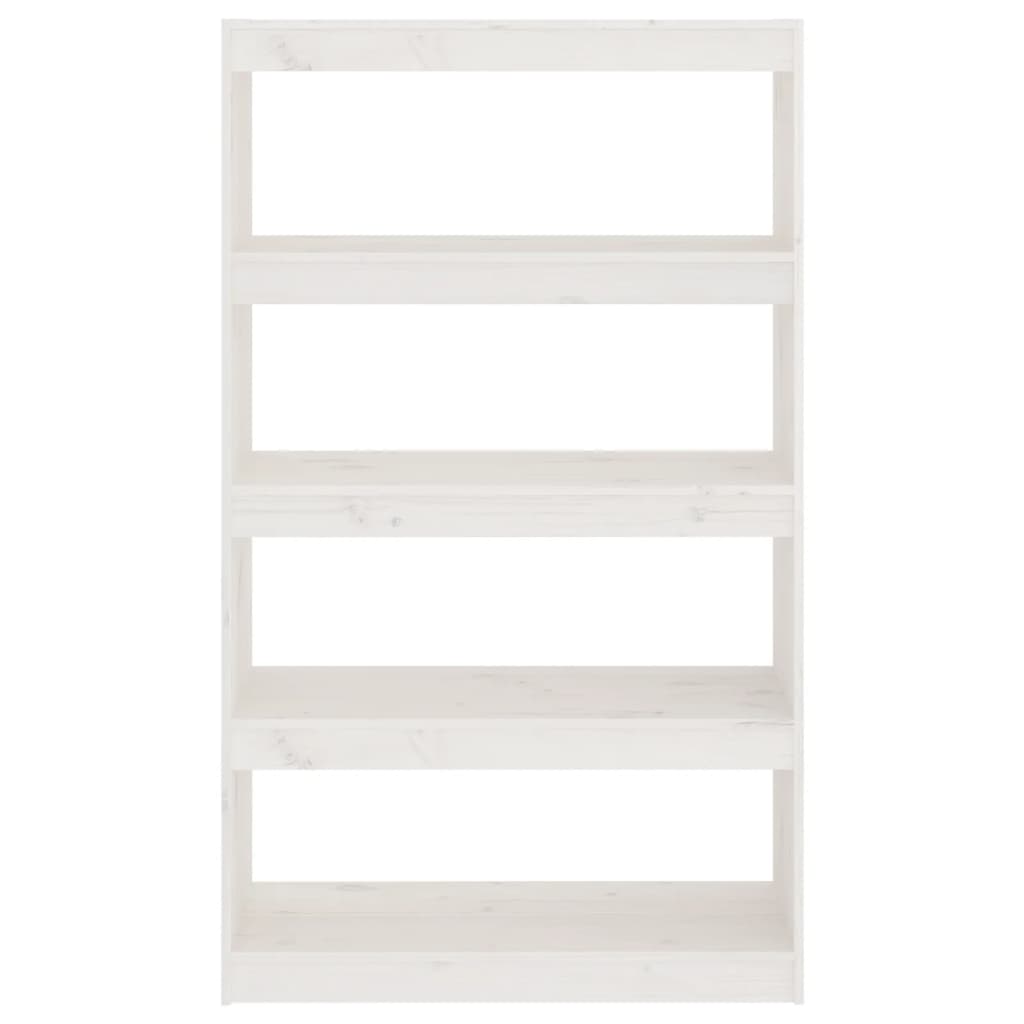 Bokhylle Hvit Romdeler 80x30x135,5 cm heltre furu