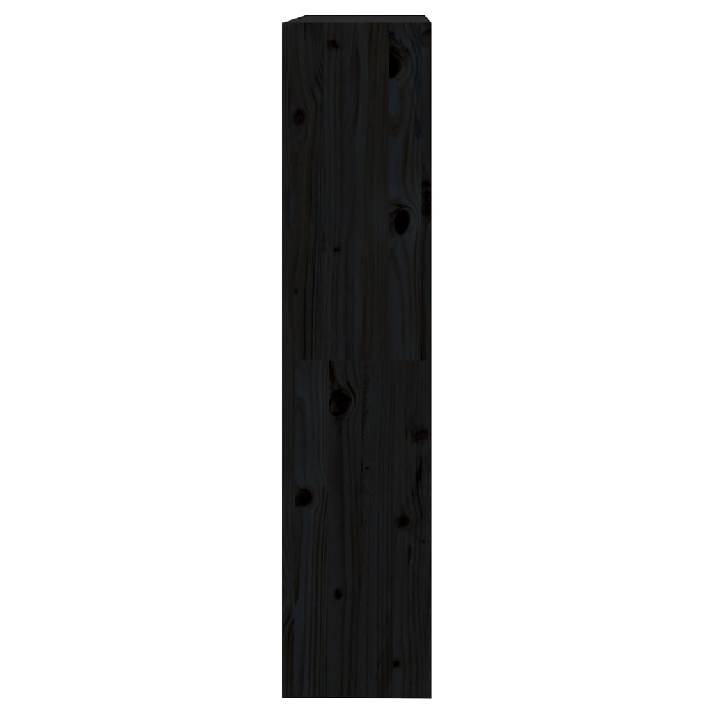 Bokhylle Svart Romdeler 80x30x135,5 cm heltre furu