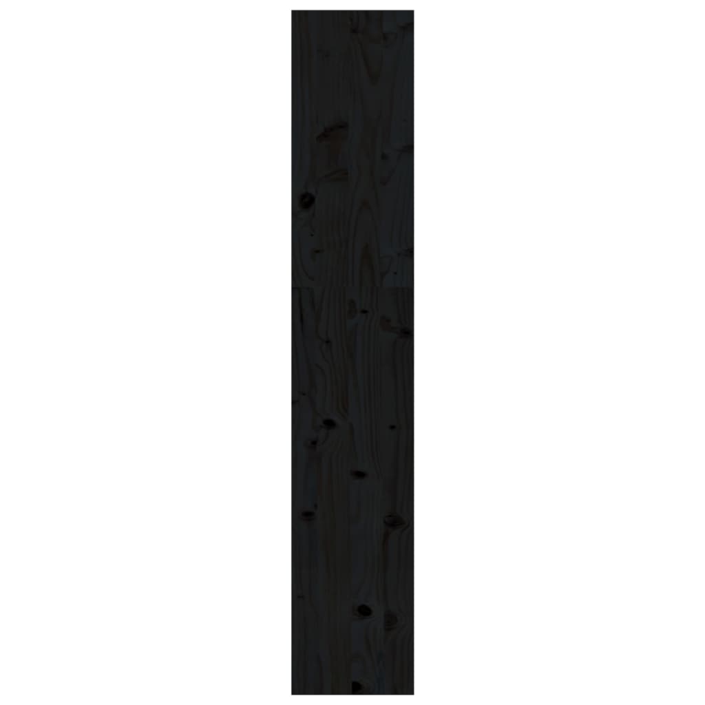 Bokhylle Svart Romdeler 80x30x167,4 cm heltre furu