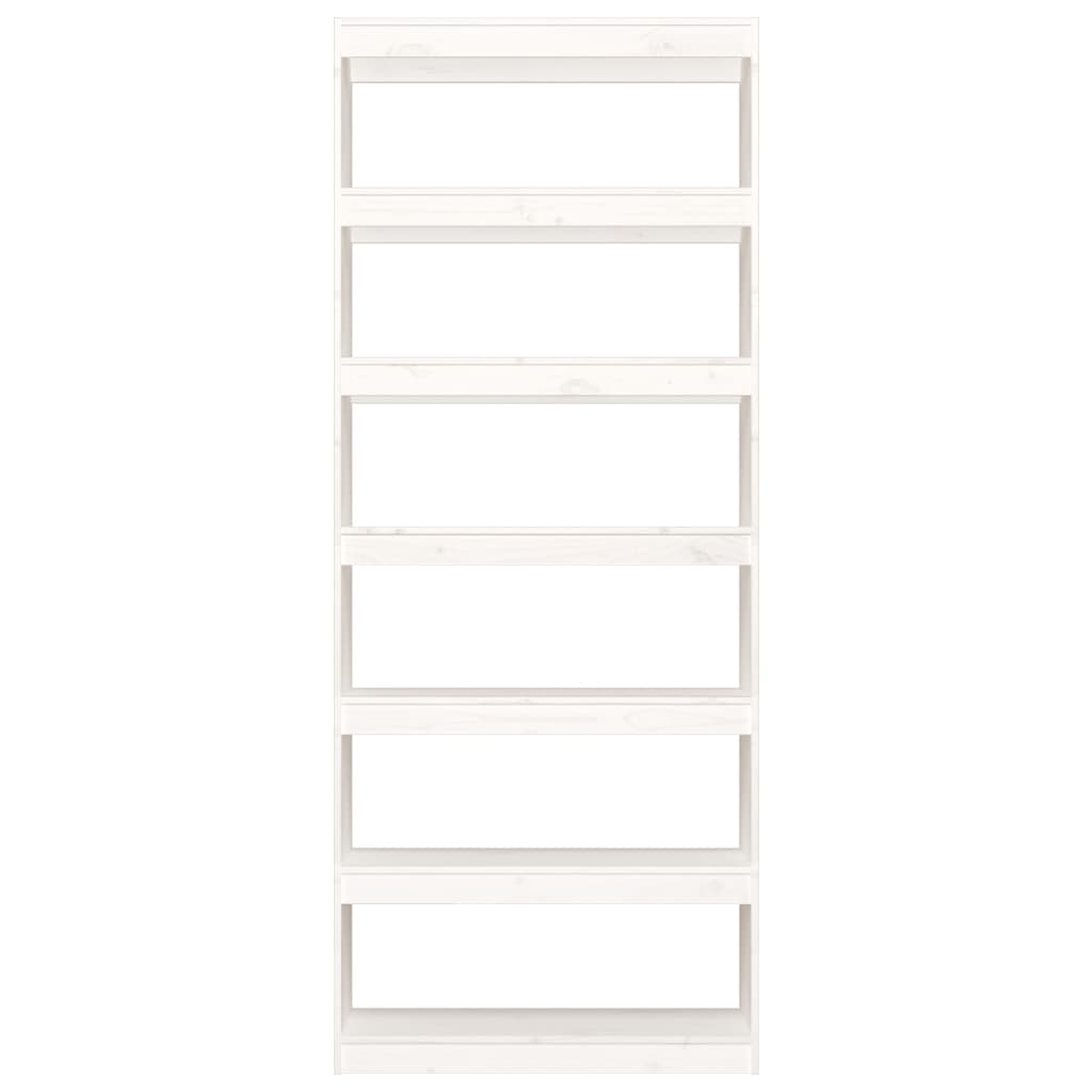 Bokhylle Hvit Romdeler 80x30x199,5 cm heltre furu