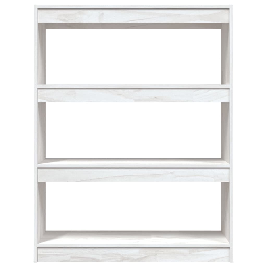 Bokhylle Hvit Romdeler 100x30x103 cm heltre furu