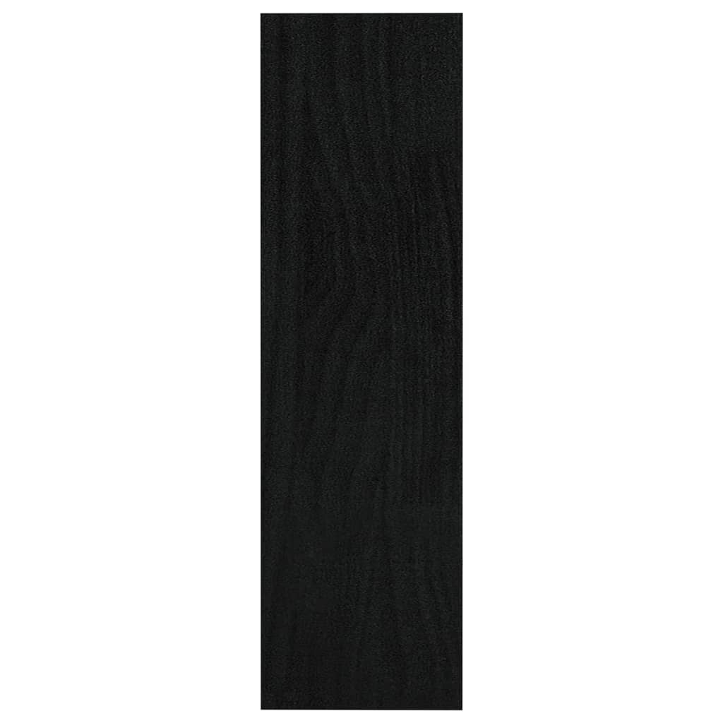 Bokhylle Svart Romdeler 100x30x103 cm heltre furu