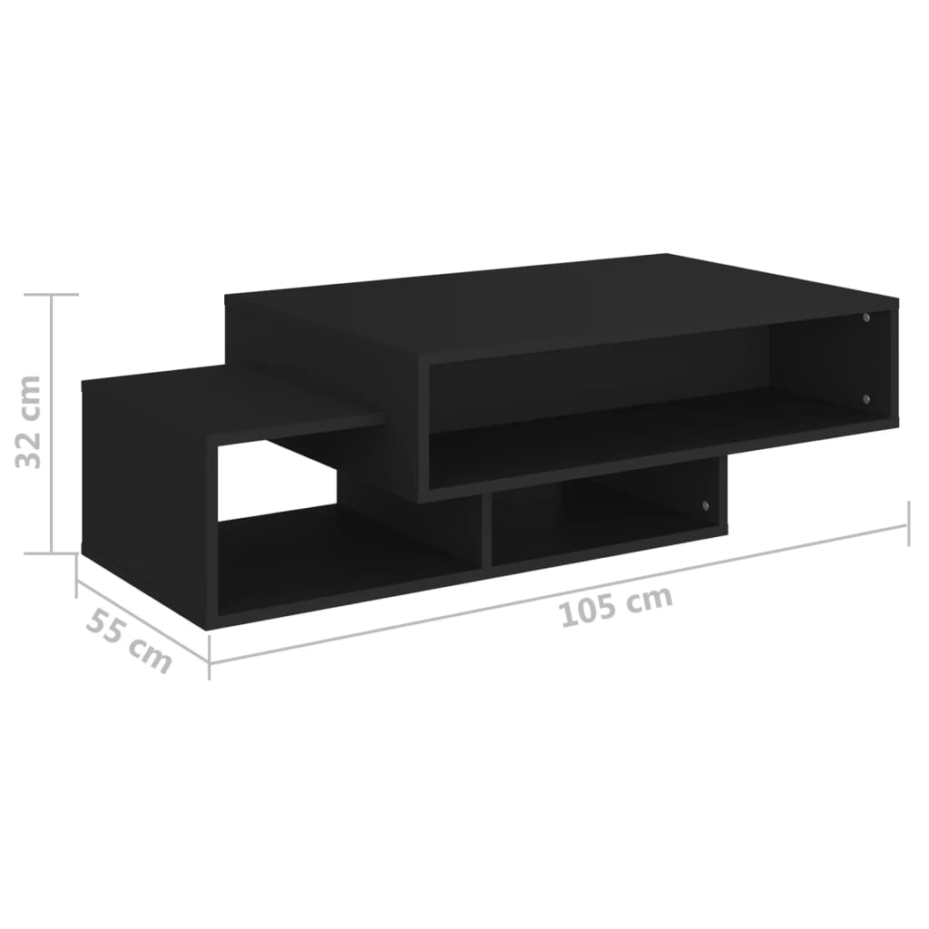 Salongbord Sofabord Svart 105x55x32 cm