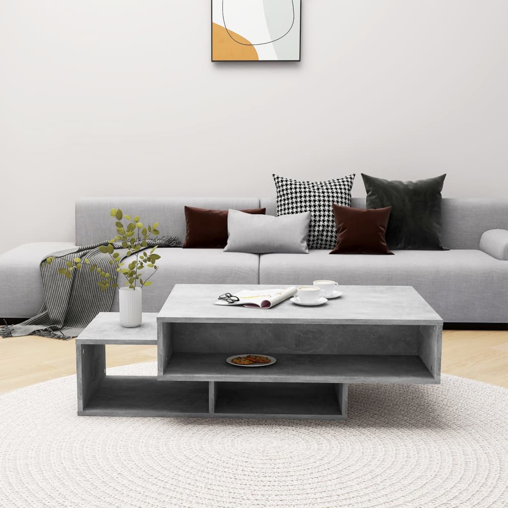 Salongbord Sofabord Betonggrå 105x55x32 cm