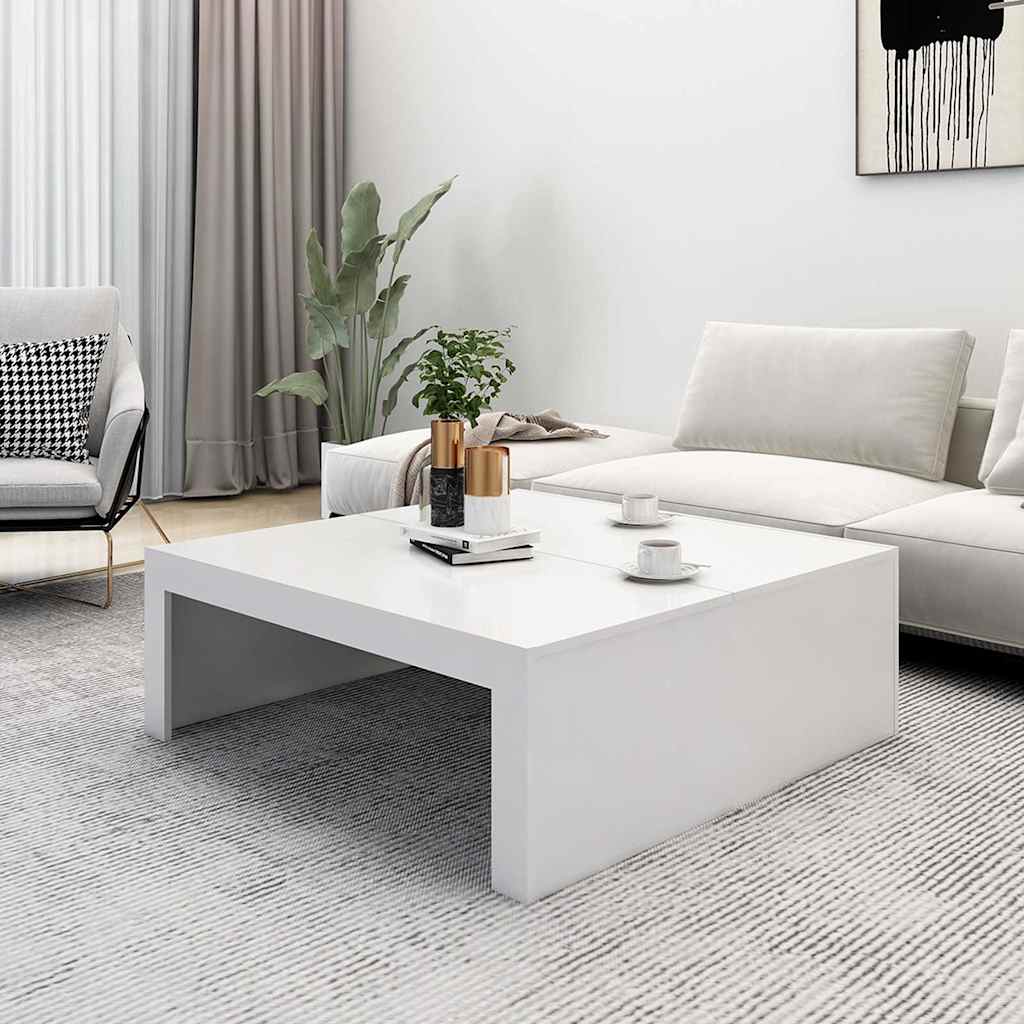 Salongbord Sofabord Hvit 100x100x35 cm