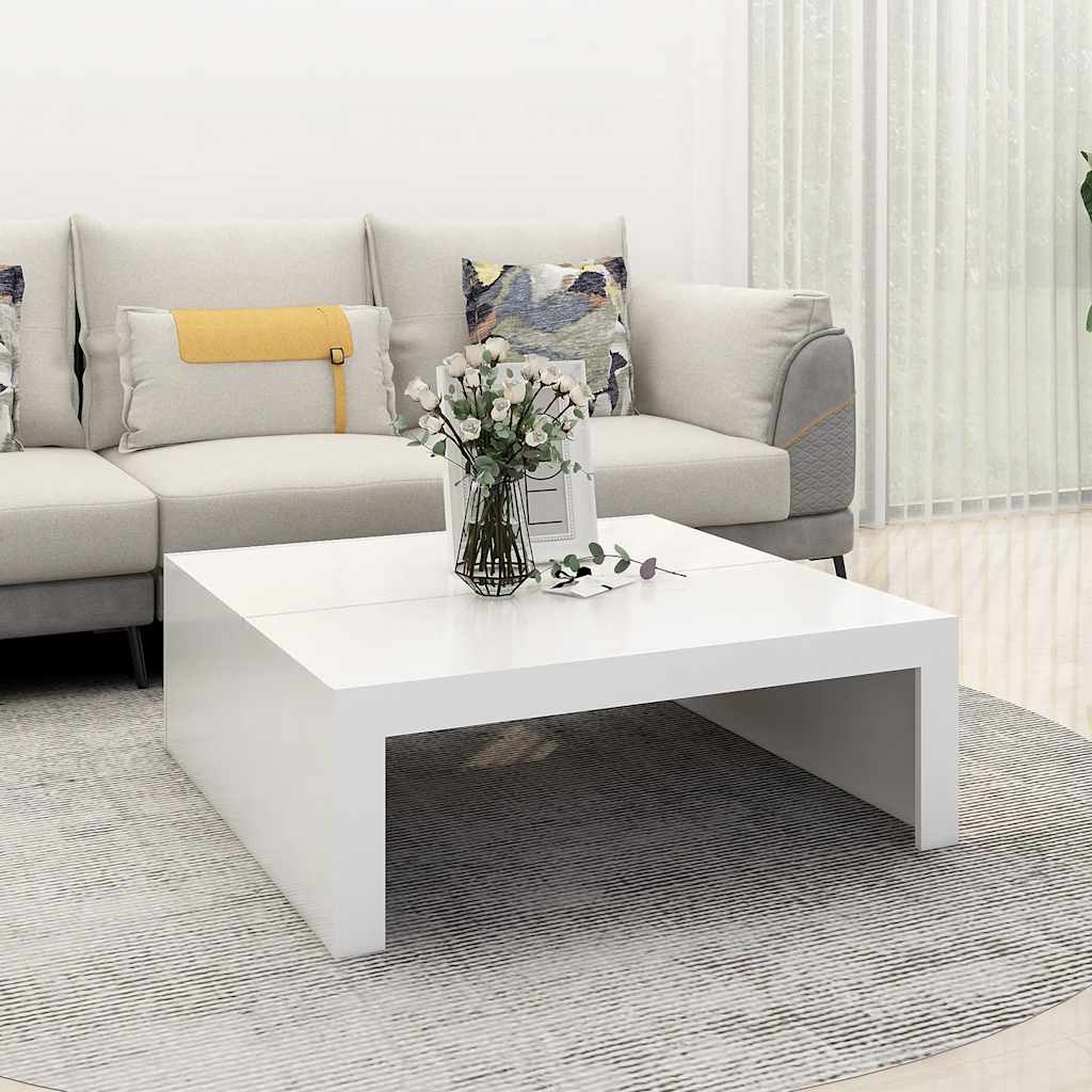 Salongbord Sofabord Hvit 100x100x35 cm