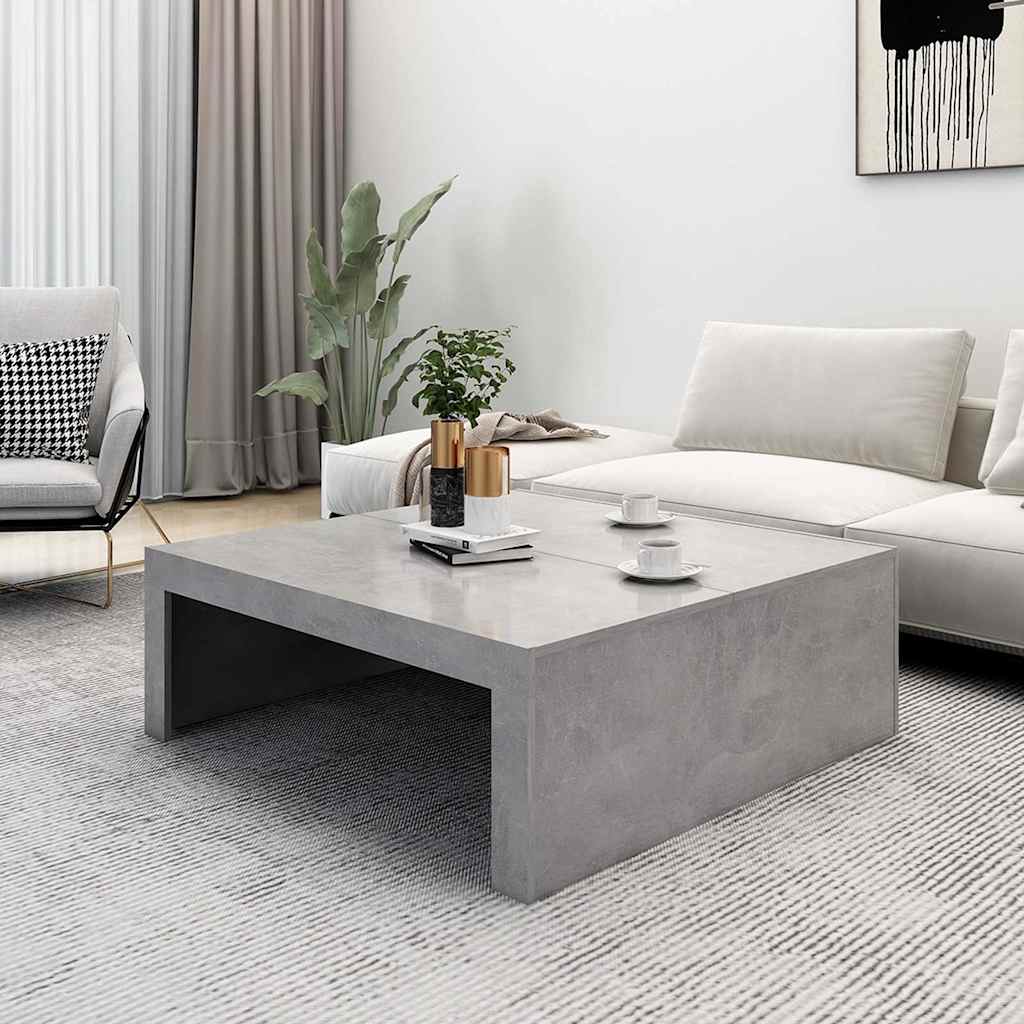 Salongbord Sofabord Betonggrå 100x100x35 cm