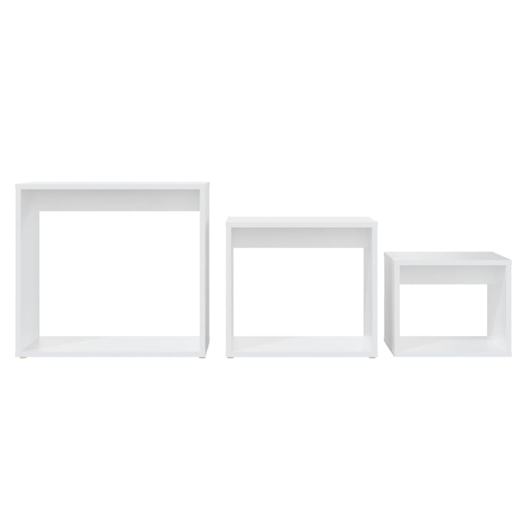 Stablebord 3 stk hvit sponplate