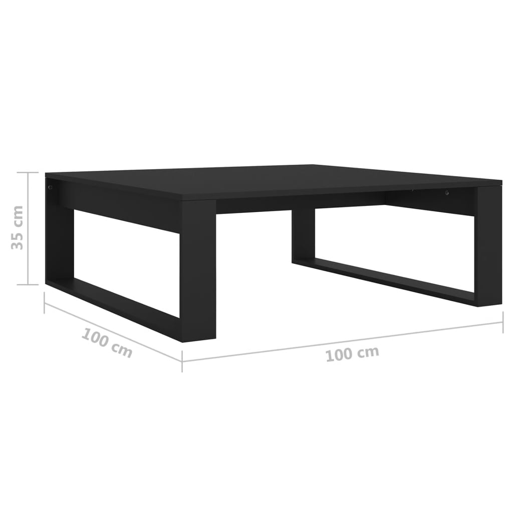 Salongbord Sofabord Svart 100x100x35 cm