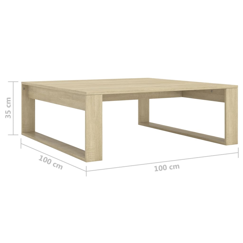 Salongbord Sofabord Sonoma Eik 100x100x35 cm