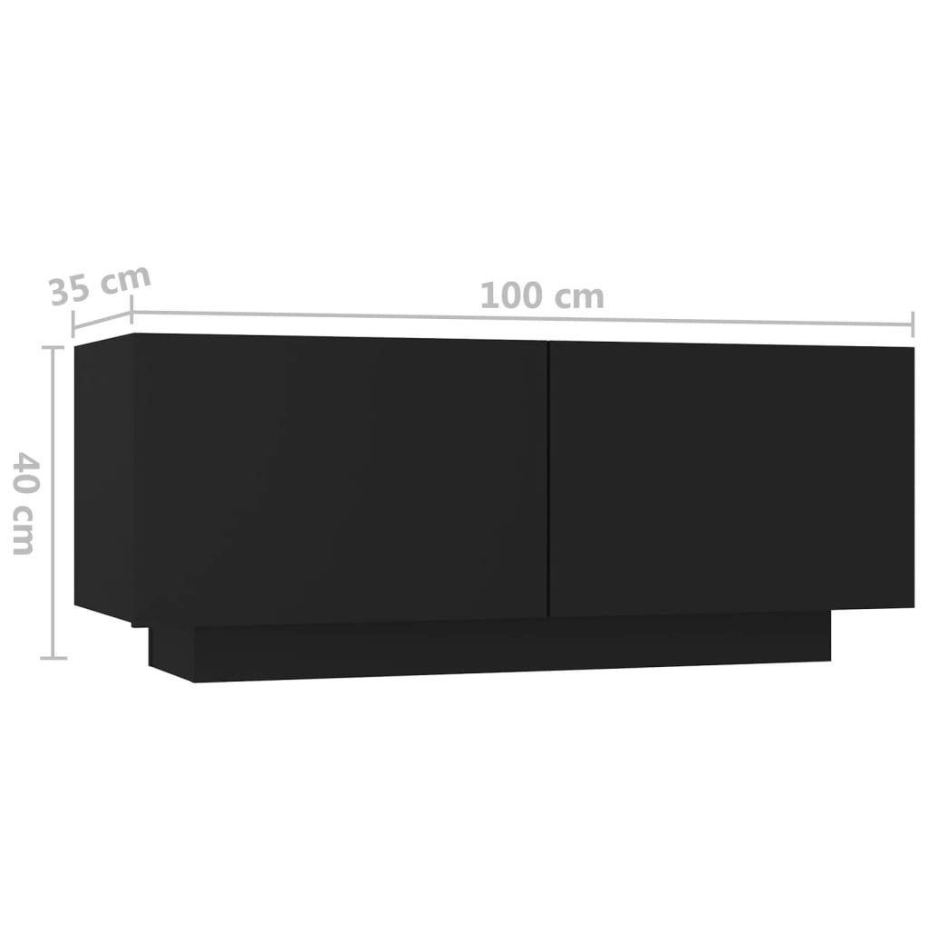 Nattbord Sengbord Svart 100x35x40 cm