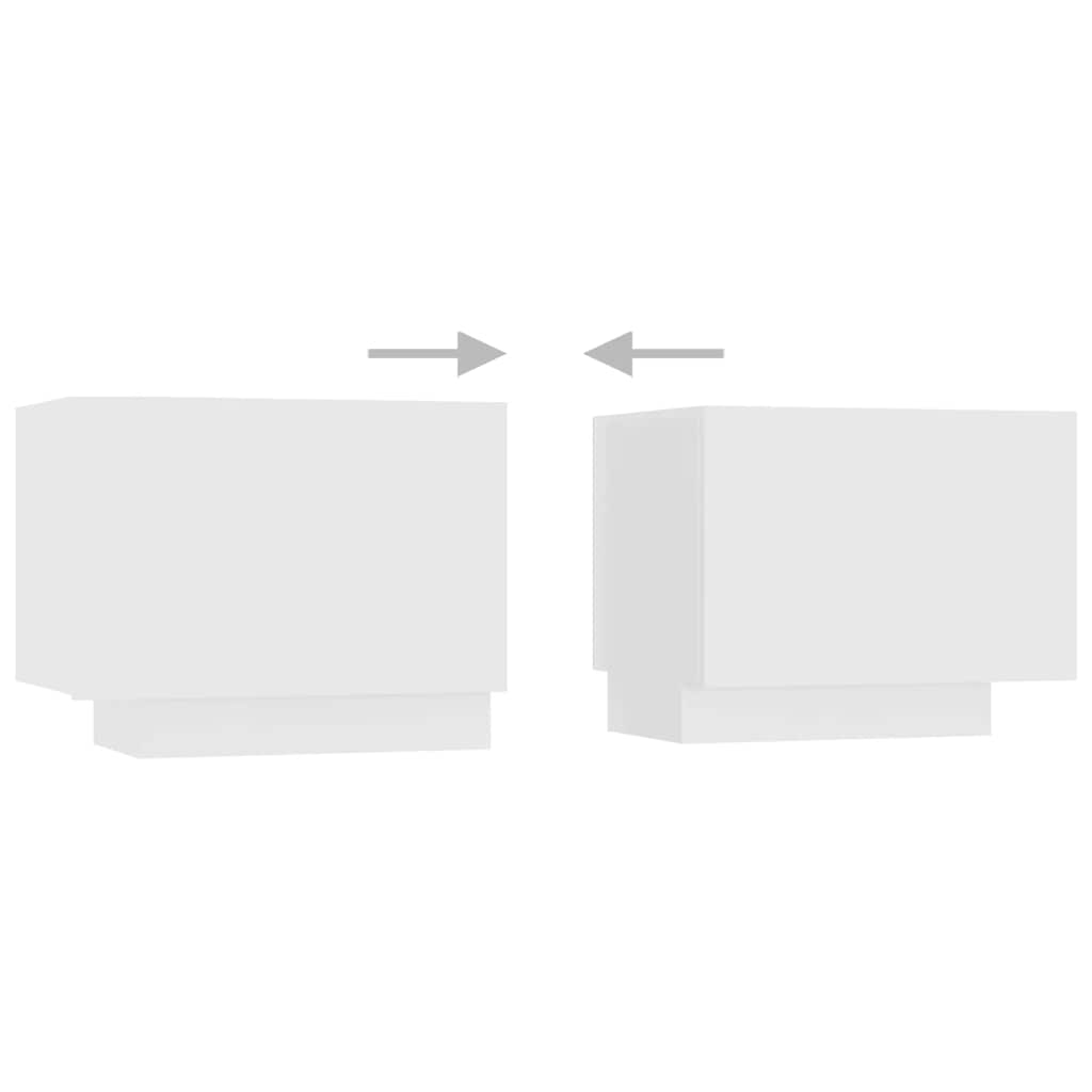 TV-Møbel Hvit TV-benk med LED-lys 200x35x40 cm