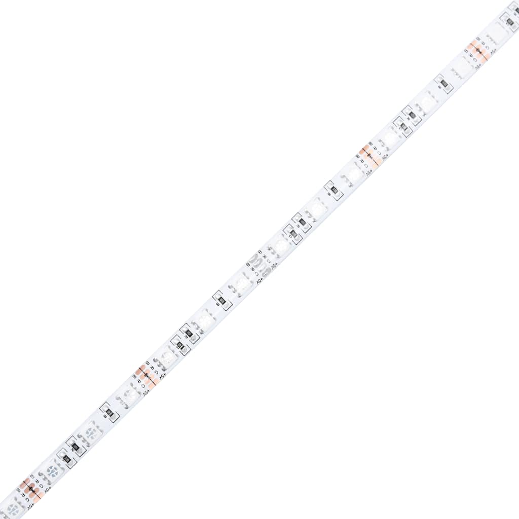 TV-Møbel Hvit TV-benk med LED-lys 200x35x40 cm