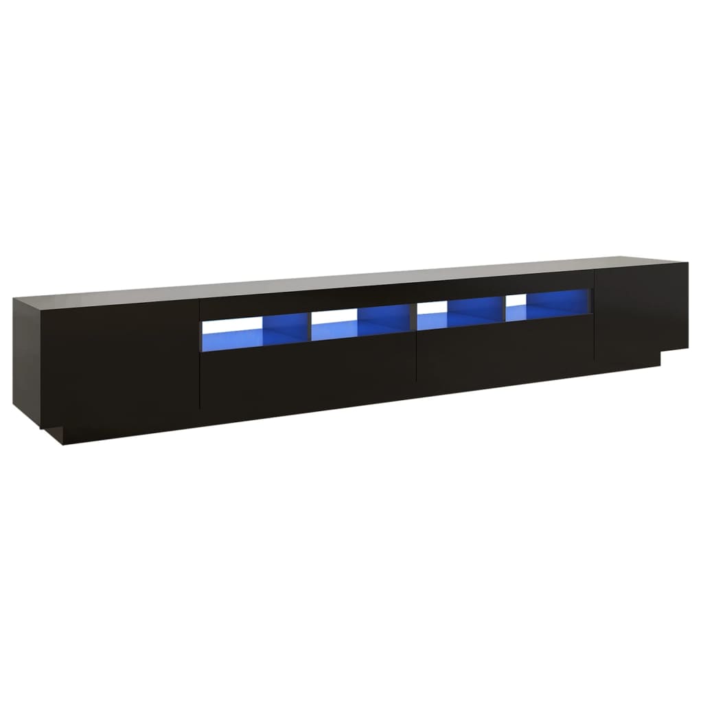 TV-Møbel Svart TV-benk med LED-lys 260x35x40 cm