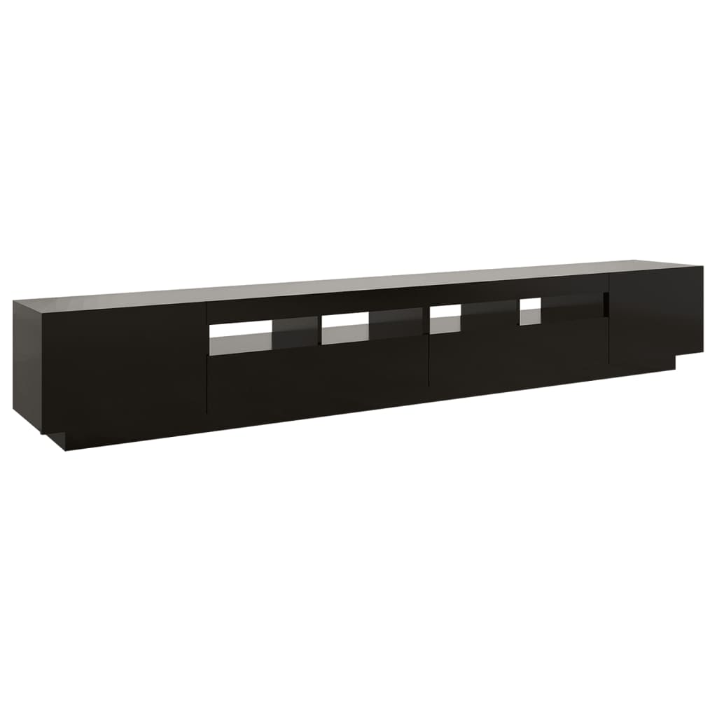 TV-Møbel Svart TV-benk med LED-lys 260x35x40 cm