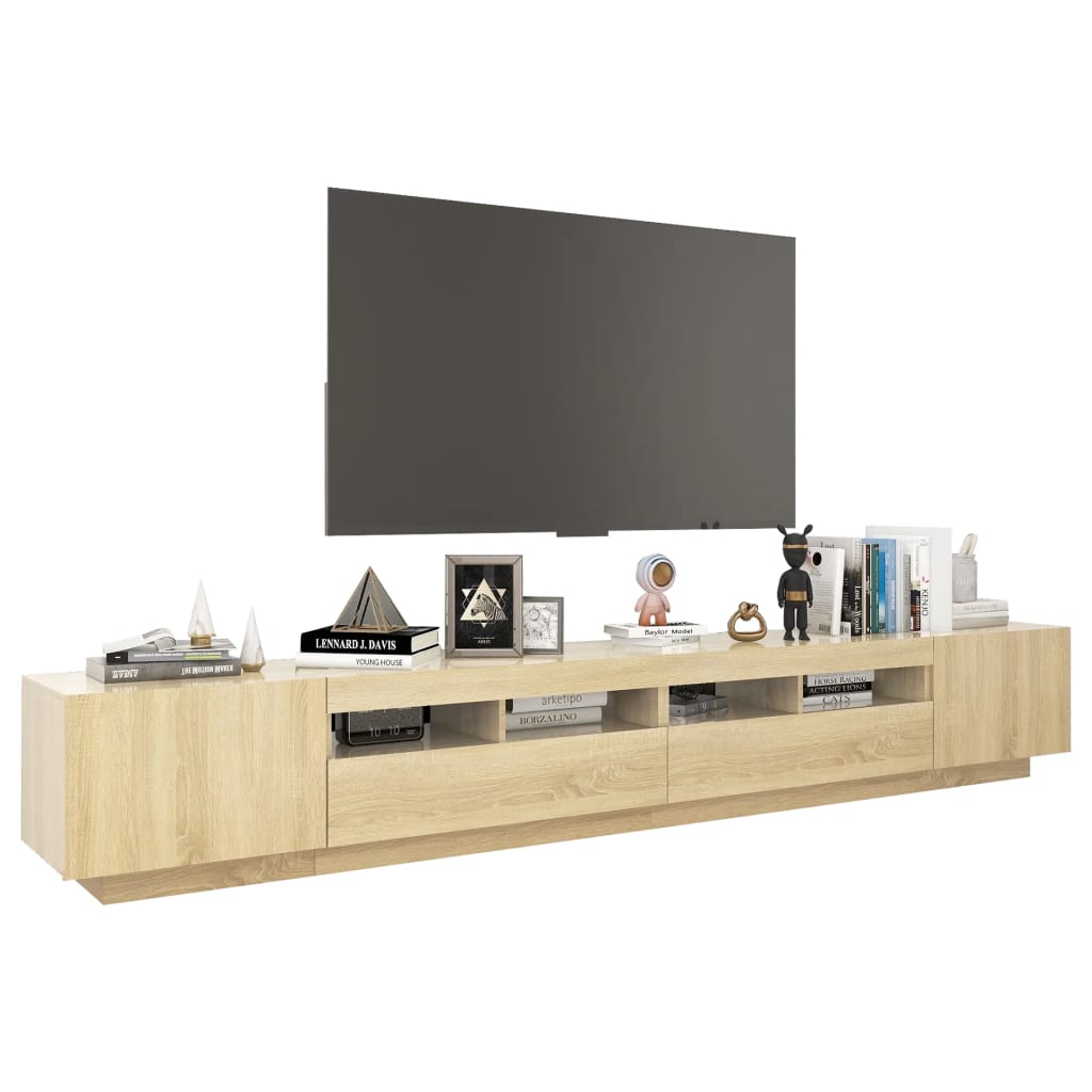 TV-Møbel Sonoma Eik TV-benk med LED-lys 260x35x40 cm