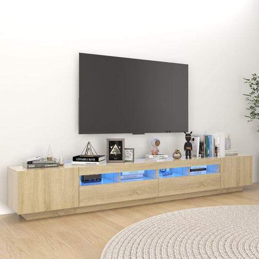 TV-Møbel Sonoma Eik TV-benk med LED-lys 260x35x40 cm