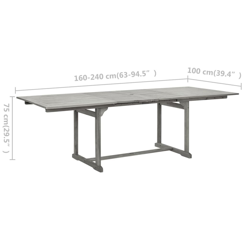 Hagebord Tre spisebord (160-240)x100x75 cm heltre akasie