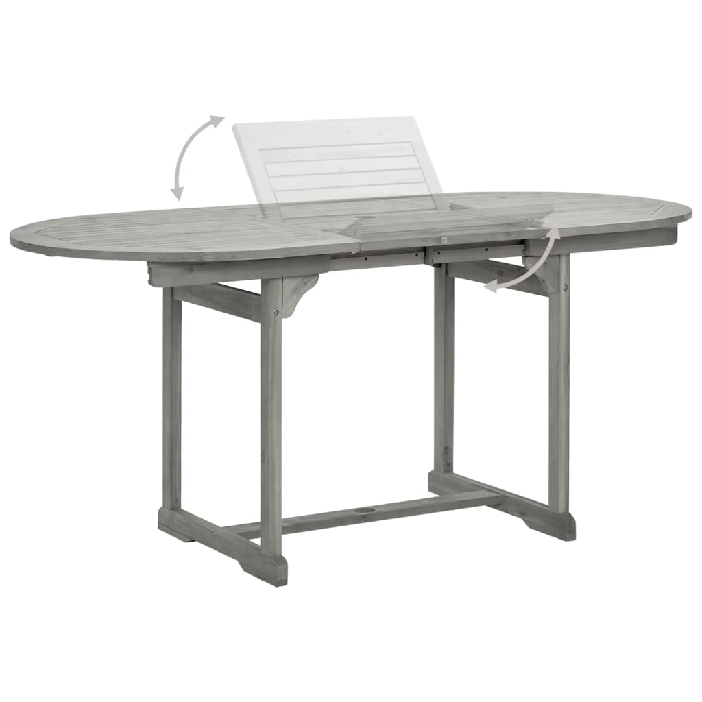 Hagebord Tre spisebord (120-170)x80x75 cm heltre akasie