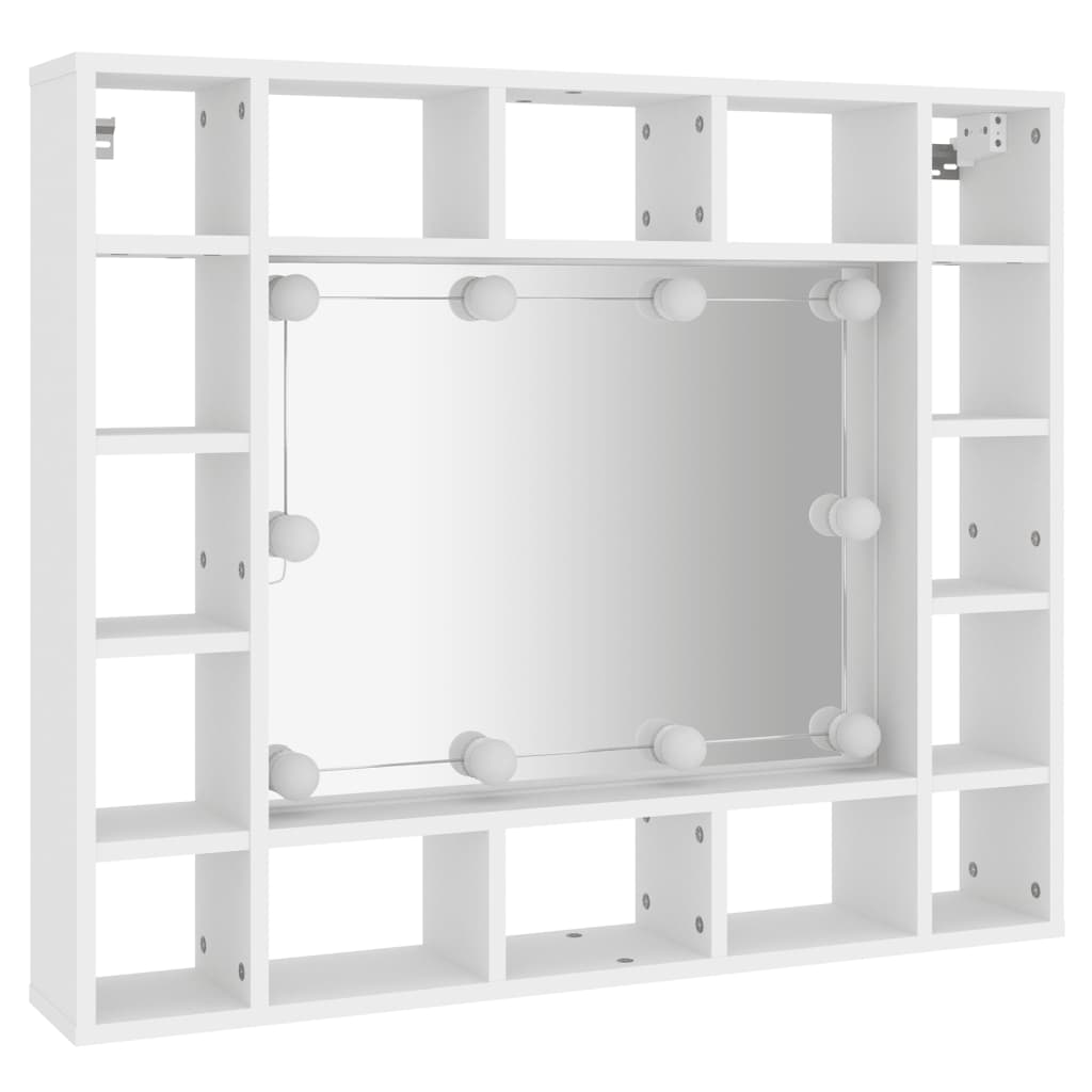 Baderomsspeil Speilskap med LED Hvit 91x15x76,5 cm