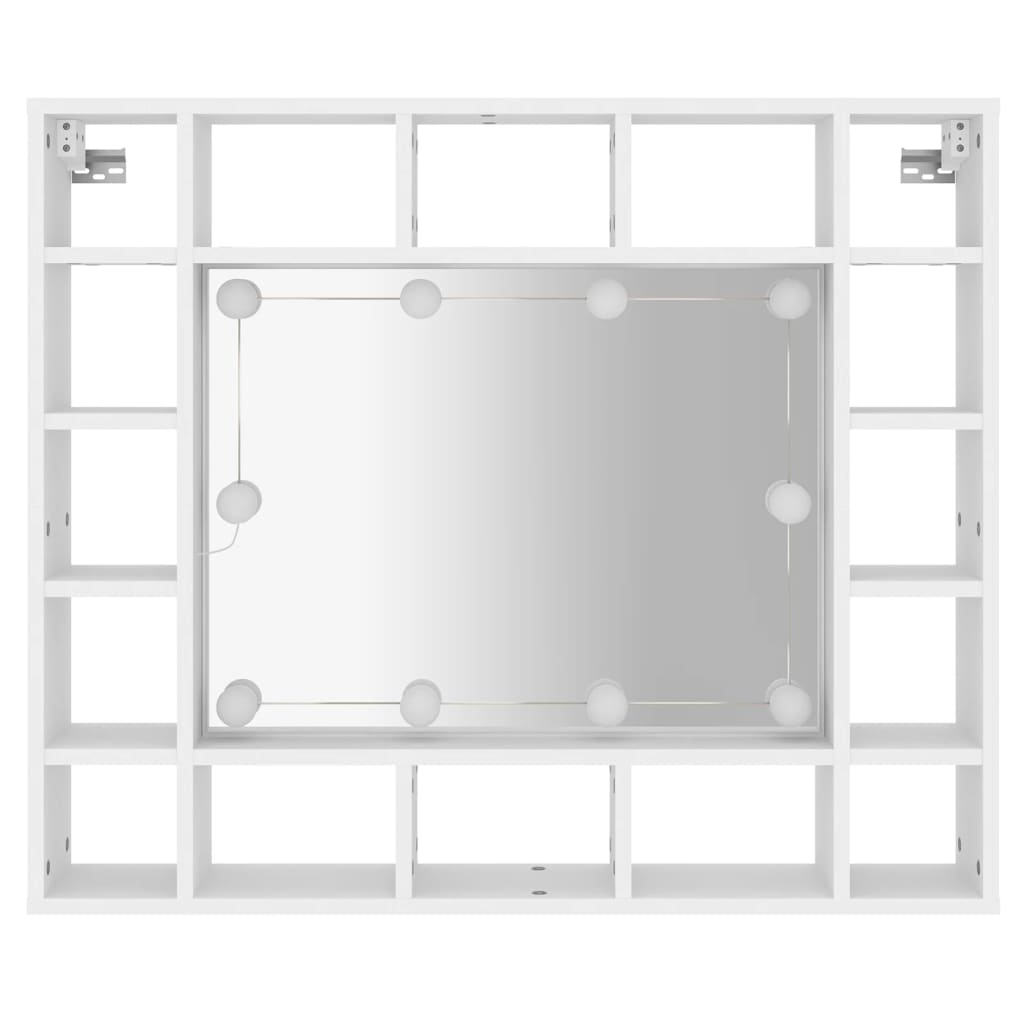 Baderomsspeil Speilskap med LED Hvit 91x15x76,5 cm