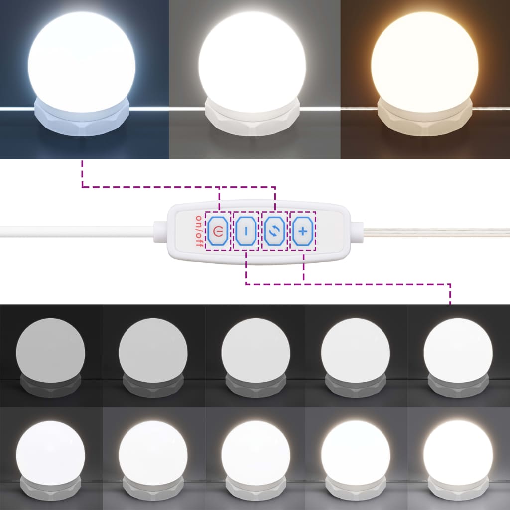 Baderomsspeil Speilskap med LED Hvit 91x15x76,5 cm