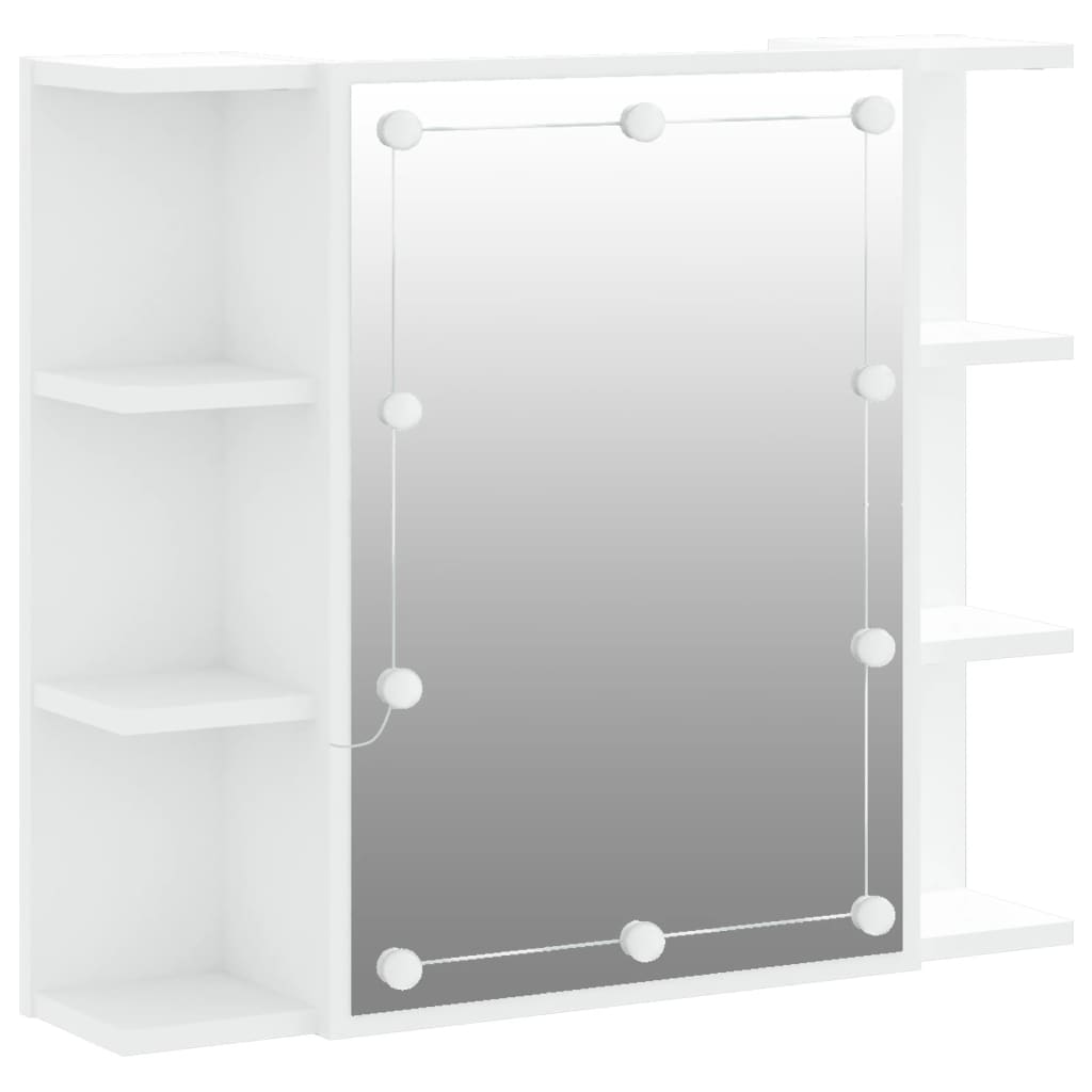 Baderomsspeil Skap med LED Hvit 70x16,5x60 cm