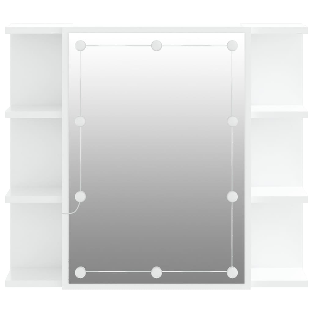 Baderomsspeil Skap med LED Hvit 70x16,5x60 cm