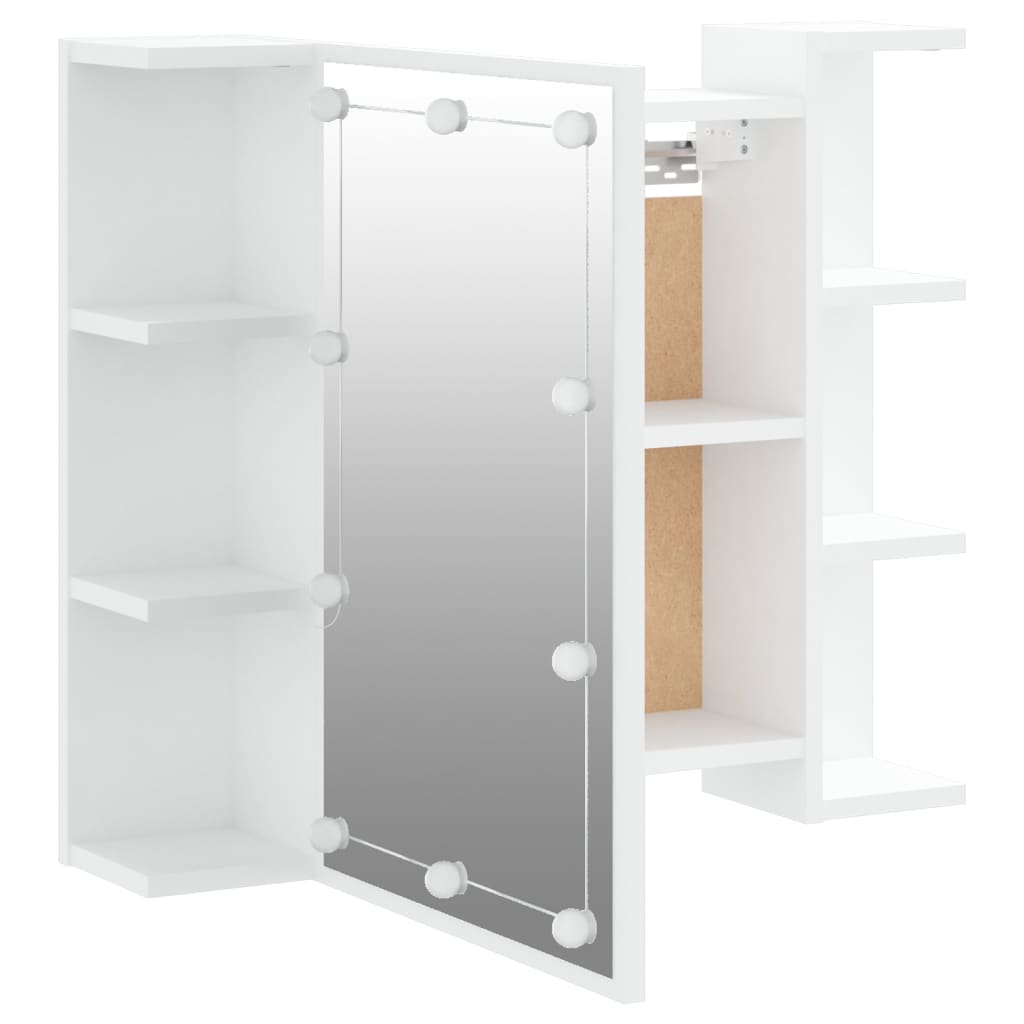 Baderomsspeil Skap med LED Hvit 70x16,5x60 cm
