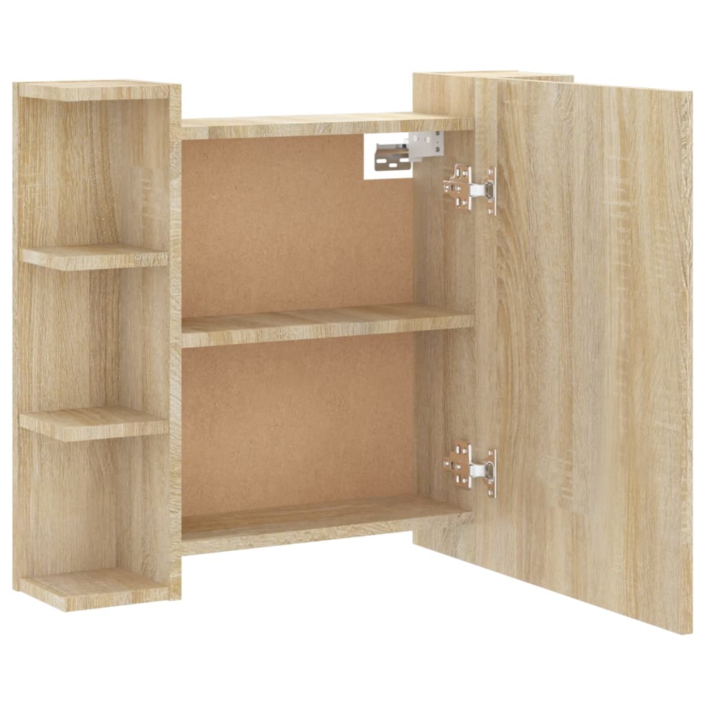 Baderomsspeil Speilskap med LED Sonoma Eik 70x16,5x60 cm
