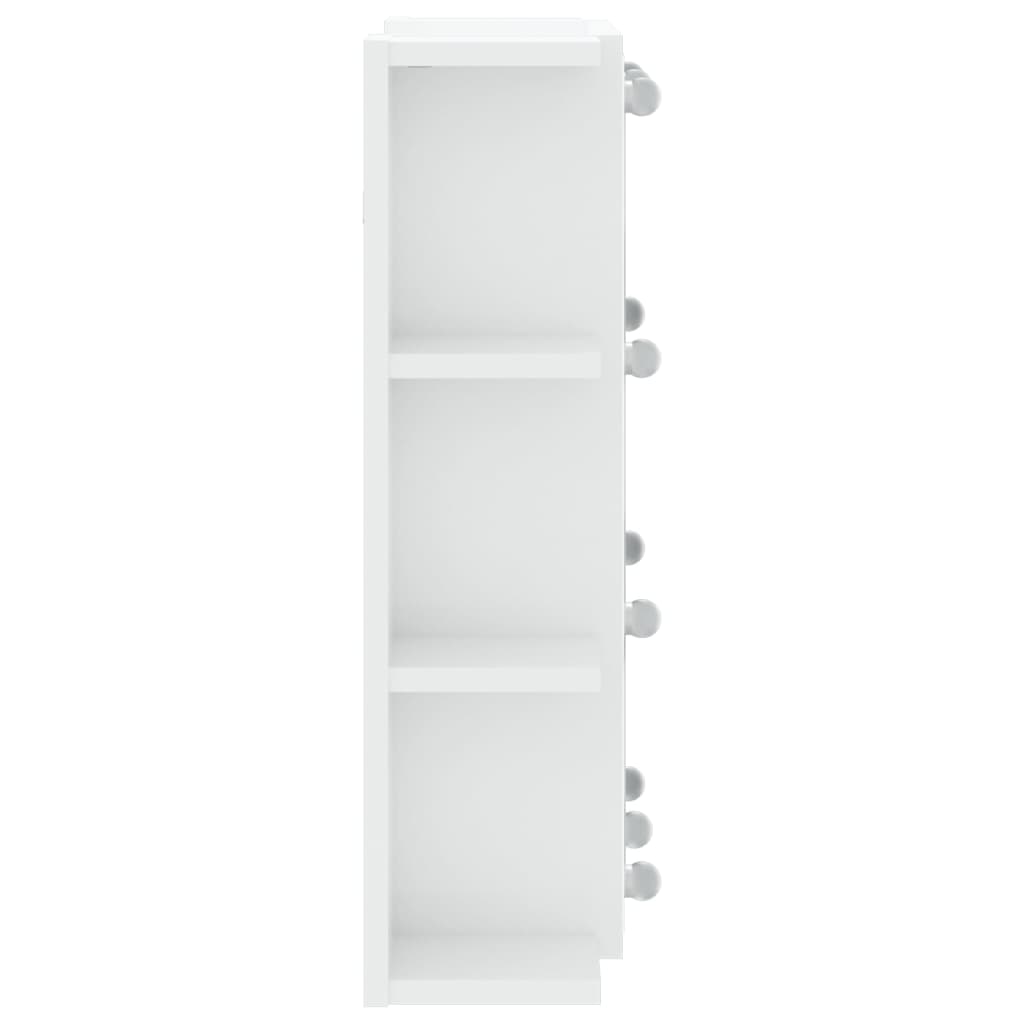 Baderomsspeil Speilskap med LED Høyglans Hvit 70x16,5x60 cm