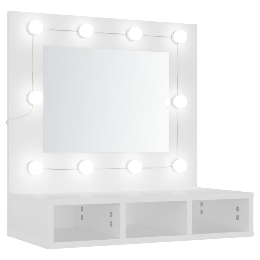 Baderomsspeil Skap med LED Hvit 60x31,5x62 cm