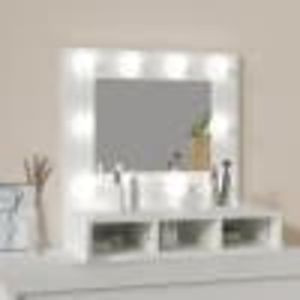 Baderomsspeil Skap med LED Hvit 60x31,5x62 cm
