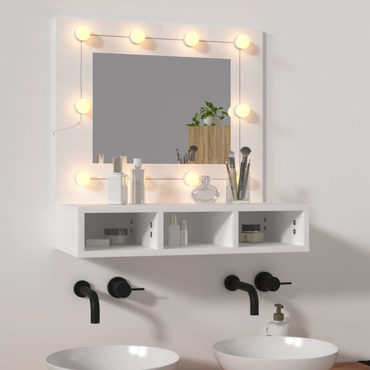 Baderomsspeil Skap med LED Hvit 60x31,5x62 cm