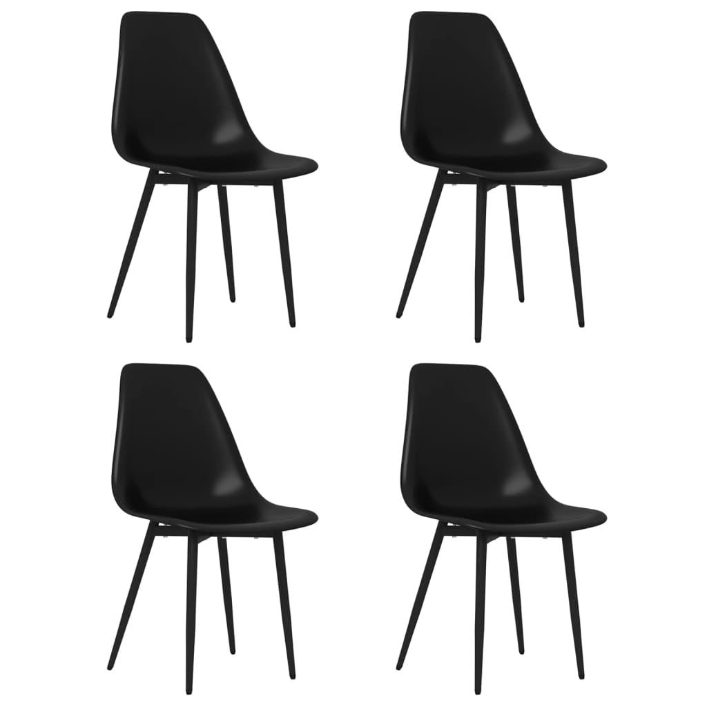 Spisestoler 4 stk svart PP