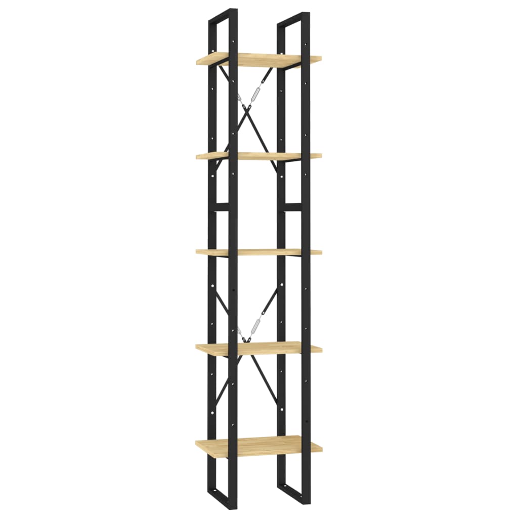 Bokhylle Tre 5 etasjer Brun 40x30x175 cm furu