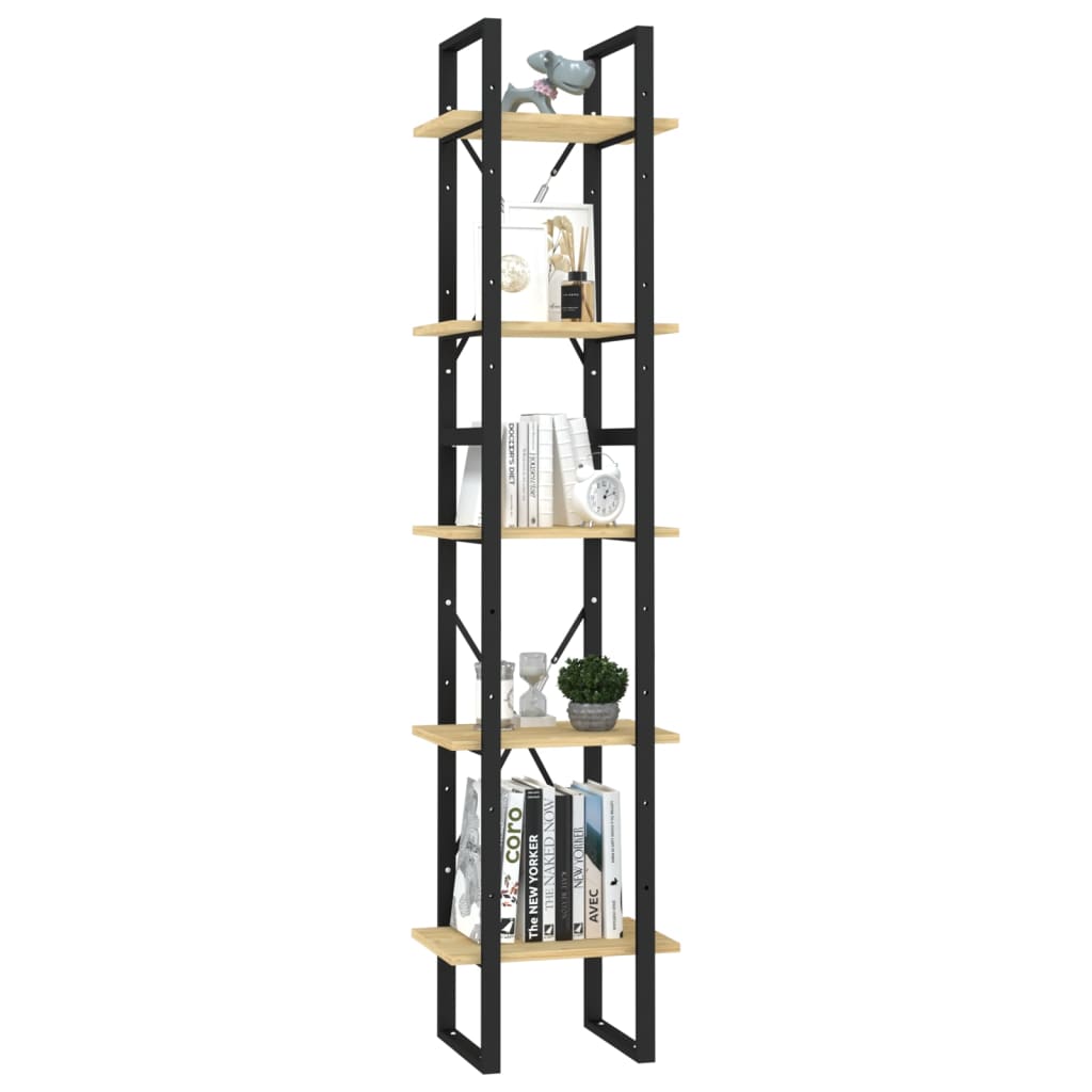 Bokhylle Tre 5 etasjer Brun 40x30x175 cm furu