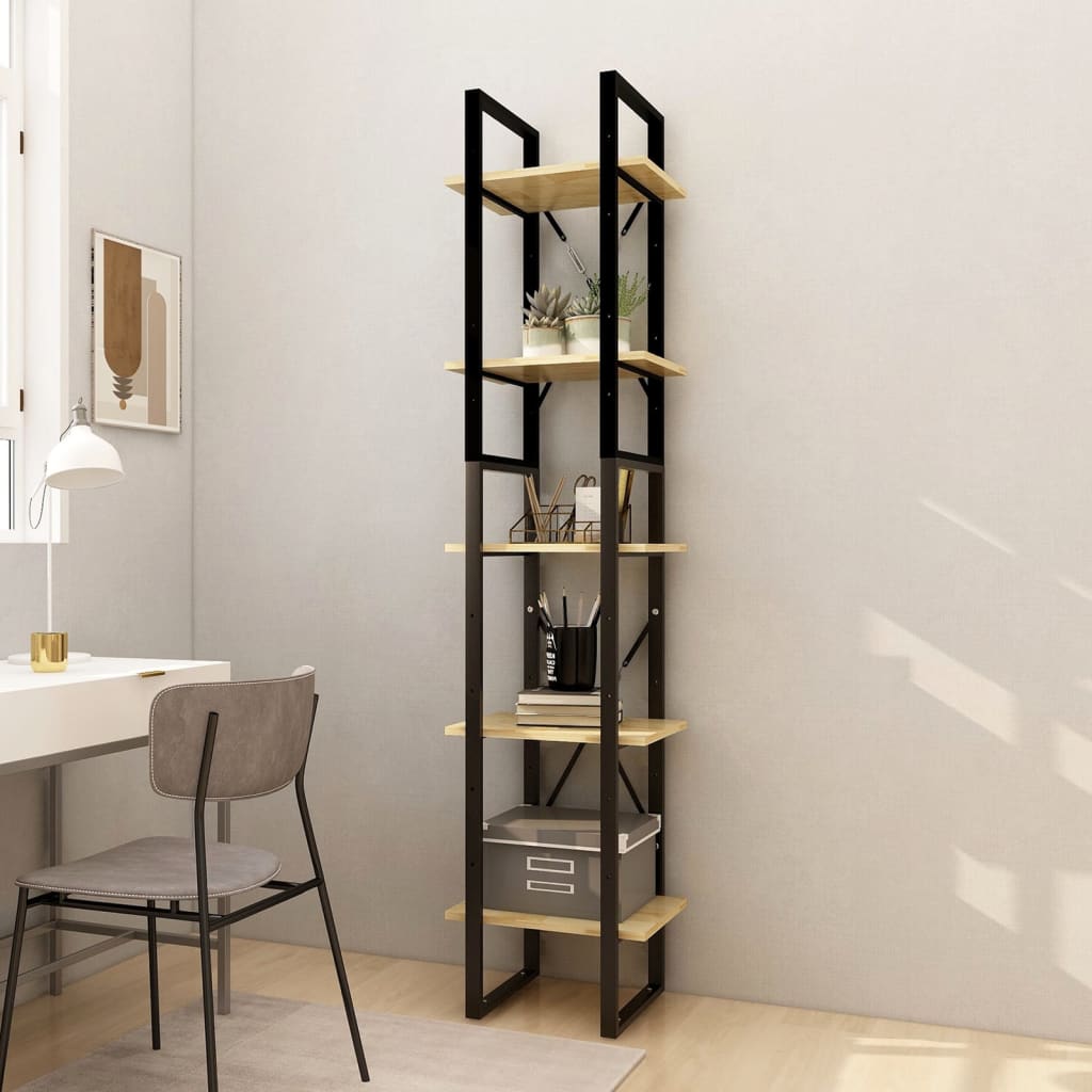 Bokhylle Tre 5 etasjer Brun 40x30x175 cm furu