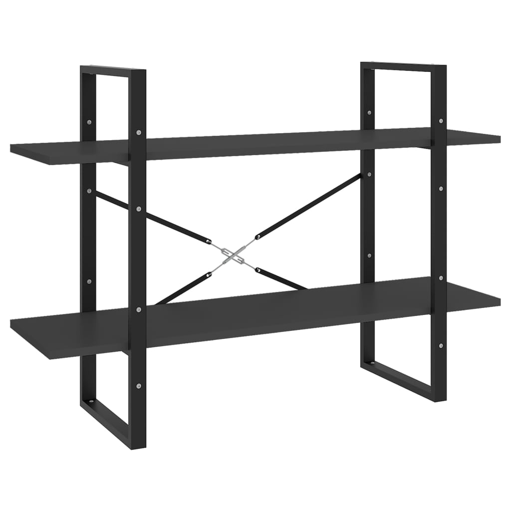 Bokhylle Grå 5 nivåer 100x30x175 cm