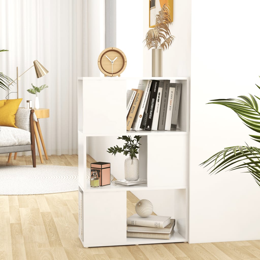 Bokhylle Hvit Romdeler 60x24x94 cm