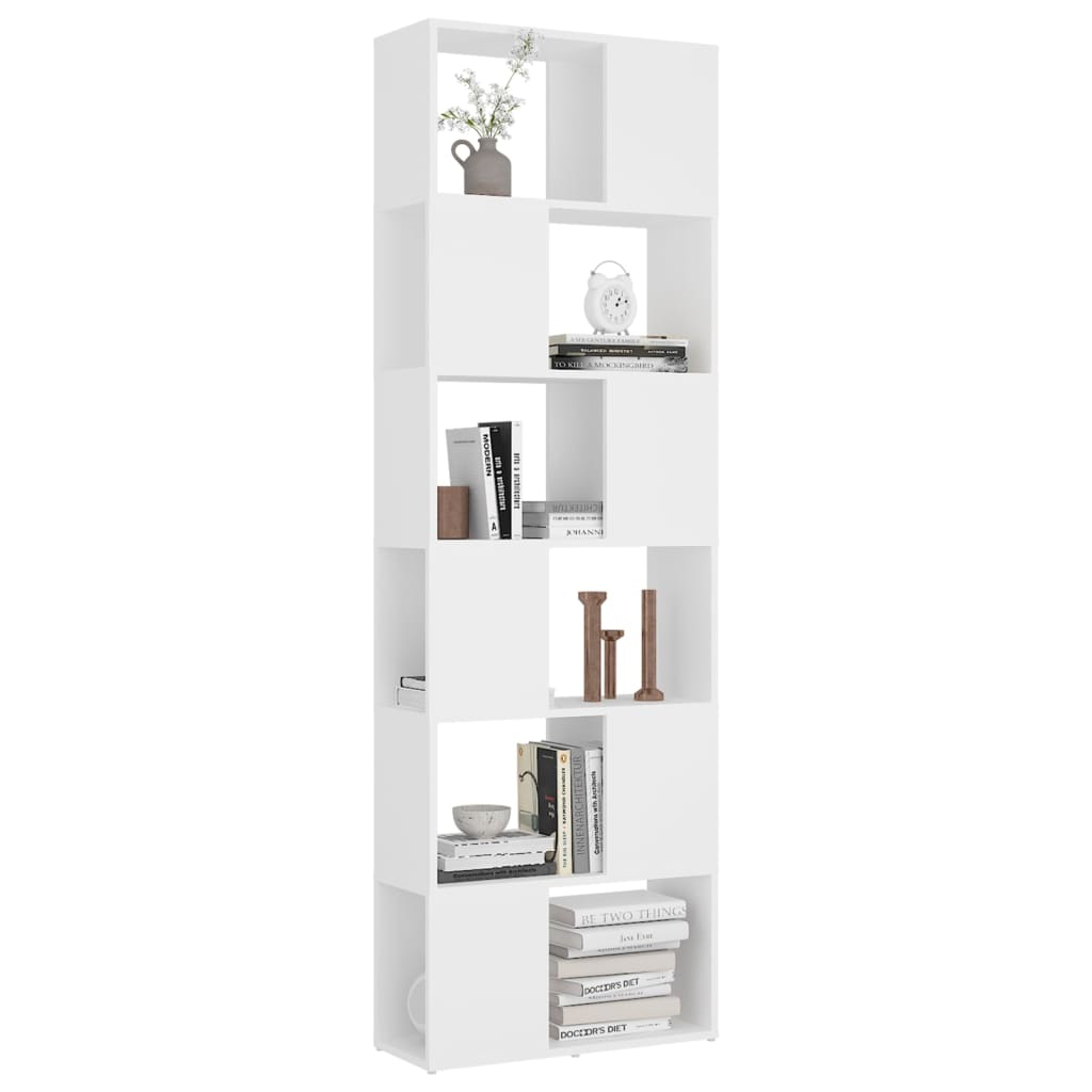 Bokhylle Hvit Romdeler 60x24x186 cm