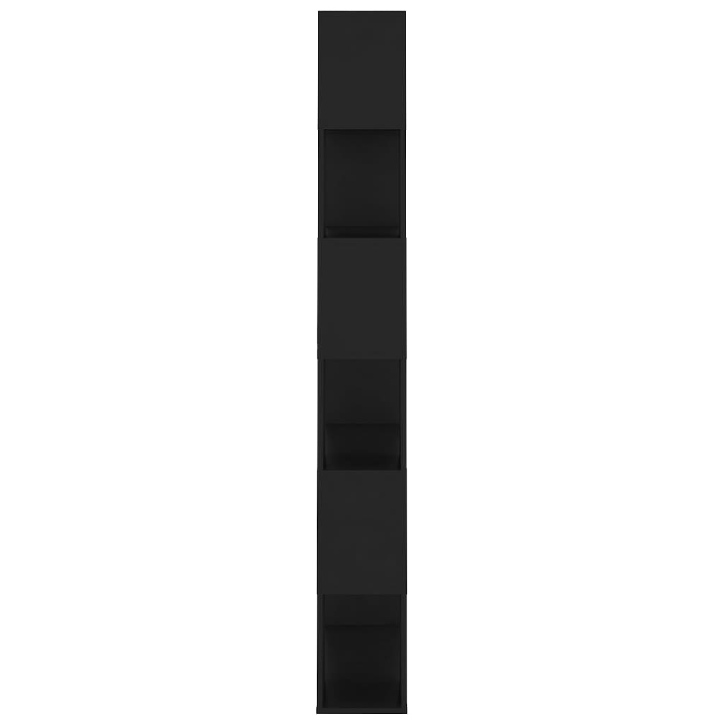 Bokhylle Svart Romdeler 80x24x186 cm